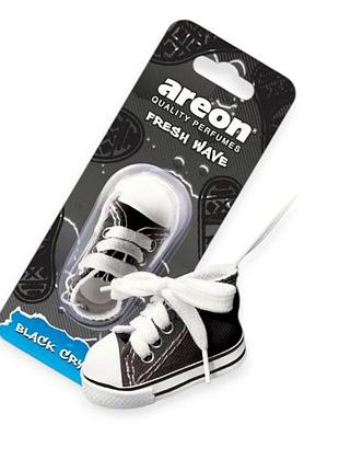 Ароматизатор на зеркало сухой areon wave fresh кеды "black crystal"