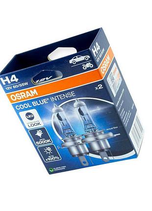 Автолампа h4 12v 60, 55 (43) osram cool blue intense next gen 100% 5000k (пара) картон