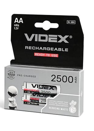 Аккумуляторы videx hr6/aa 2500 мач, двойная блистерная упаковка, 2 шт.