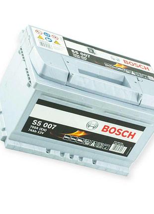 Аккумулятор bosch 74ач 750а s5 (lb3) (0) евро правый плюс (h-175mm) (2 года гарантии)