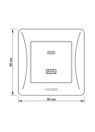 Розетка usb-a + usb-c pd20w біла videx binera 5