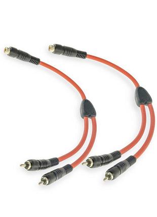 Розгалужувач акустичний міжблочний rca мама, rca 2 тата, провід 0,25м для підключення підсилювача cyclone