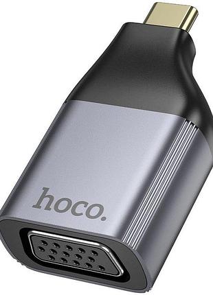 Адаптер hoco ua34 type-c to vga metal сірий