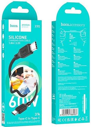Кабель hoco x90 type-c to type-c 1 м 60 w чорний 4