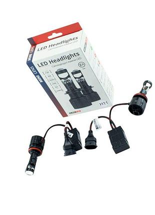 Автолампа led h8, h9, h11, h16 12v-24v eurotun nl19 60w 10000l 6000k радиатор и вентилятор линза