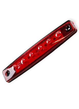 Фонарь маркерный прямоугольный красный 100х20мм 6 led (12-24v) isiksan