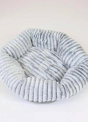 Лежанка для домашніх тварин кругла 35*30см сіра