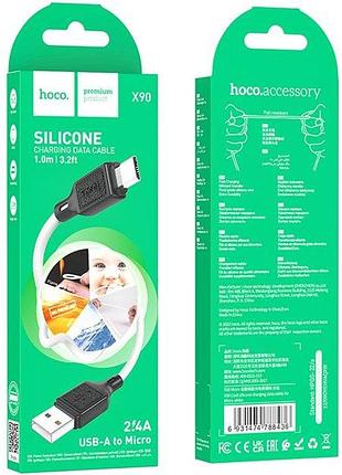 Кабель hoco x90 usb-a to micro-usb 1 м білий 4