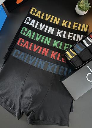 Набор мужских боксеров calvin klein 5 штук наиболее удобные мужские трусы средней посадки на подарок мужчине