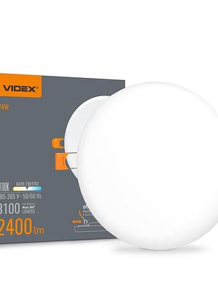 Світлодіодний світильник безрамковий круглий videx 24w 4100k