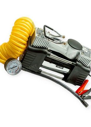Компрессор 2 цилин elegant force maxi 300w/10атм/90л/14а/7,5м шланг спирал с ман/клемы/сумка 100 090