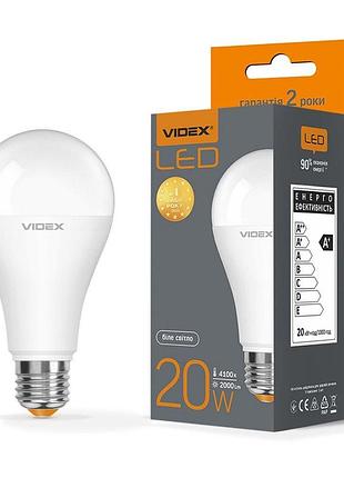 Світлодіодна лампа videx a65e 20w e27 4100k
