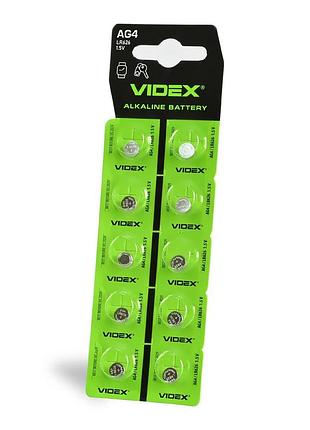 Часовая батарейка videx ag 4/lr626 в блистере, 10 шт.