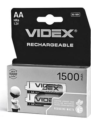 Аккумуляторы videx hr6/aa 1500 мач, двойная блистерная упаковка, 2 шт.