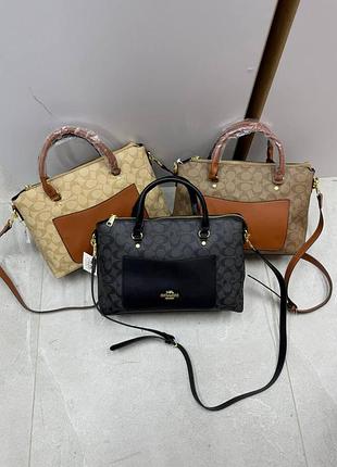 Сумка coach портфель з кишенею попереду у кольорах, сумка коач