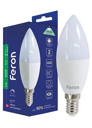 Світлодіодна лампа feron lb-737 6вт e14 4000k