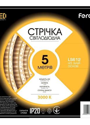 Світлодіодна стрічка feron ls612 12в 9.6вт/м теплий білий