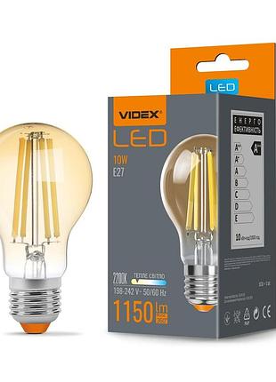 Світлодіодна лампа videx filament a60fa 10w e27 2200k бронза