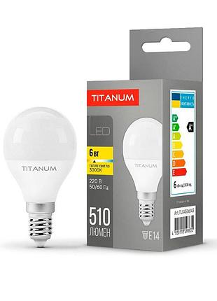 Світлодіодна лампа titanum g45 6w e14 3000k