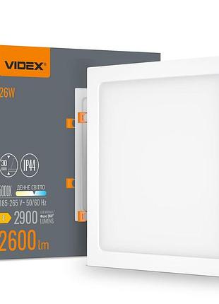Світлодіодний світильник back вбудований квадратний videx 26w 5000k