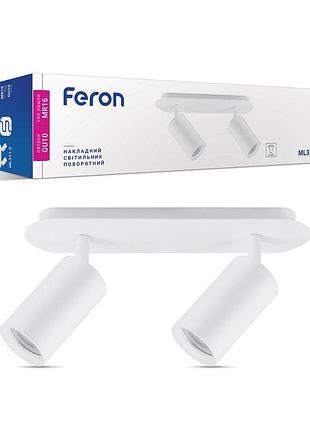 Накладний поворотний світильник feron ml311-2 під лампу білий