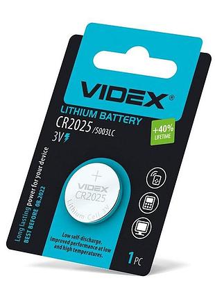 Батарейка літієва videx cr2025 1шт blister card