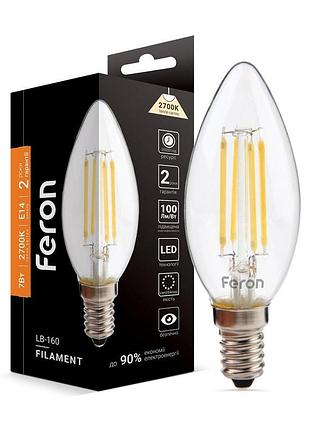 Світлодіодна лампа feron filament lb-160 7вт e14 2700k