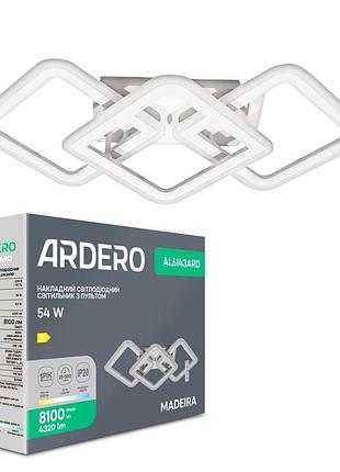 Світлодіодна накладна люстра ardero al6143ard madeira 54вт білий