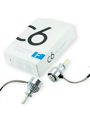 Автолампа led h3 12v-24v c6 6500k 3800l 70w радиатор с вентилятором megalight