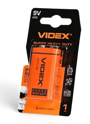 Батарейка сольова videx 6f22/9v (крона) 1шт small blister