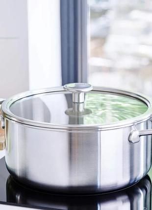 Каструля с крышкой kitchenaid mss сс003260-001 24 см 4.9 л серебристая 4755263