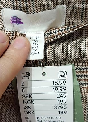 H&amp;m,мини юбка в клетку,р.хс 4