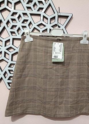 H&amp;m,мини юбка в клетку,р.хс