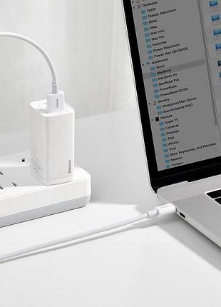 Кабель baseus type-c superior series fast charging data cable 66w 1m, white (catys-02) 4773101 6