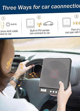 Портативный cd-плеер cchkfei cd player cd766bf bluetooth перезаряжаемый плеер с динамиком и fm радио 2