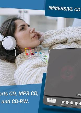 Портативный cd-плеер cchkfei cd player cd766bf bluetooth перезаряжаемый плеер с динамиком и fm радио 3