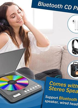 Портативный cd-плеер cchkfei cd player cd766bf bluetooth перезаряжаемый плеер с динамиком и fm радио 8