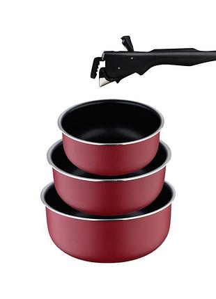 Набір ковшів bergner click cook bg-31608-rd 4 предмети червоний 4879706