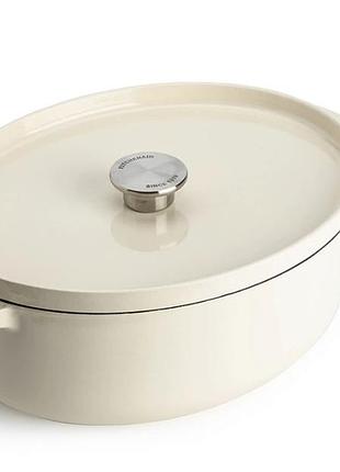 Гусятница с крышкой kitchenaid сс006062-001 30 см 5.6 л кремовая 4755259