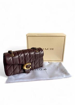 Жіноча сумка преміум coach tabby shoulder bag chocolate with gold hardware