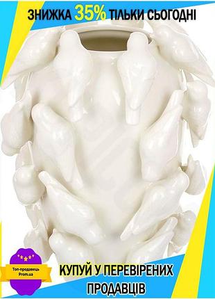 Ku кількість: ваза фарфорова universal fit white birds 19 см 24 см для живих квітів декор білі птахи і uni2l_k