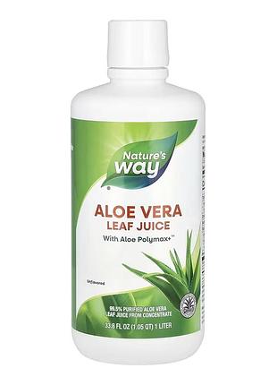 Сок алоэ вера nature’s way 1000 мл, 99,5% очищенного сока, aloe polymax+