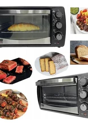 Електрична піч, настільна духовка з грилем та сушкою 15 л 1200w bass polska bh 10373