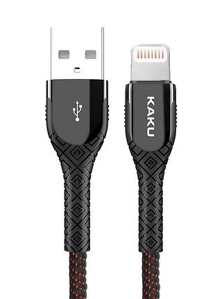 Usb-кабель з індикатором kaku ksc-166 usb - lightning 1.2 m - black&red