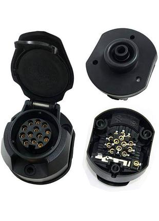 Розетка фаркопа на 13 контактів (13-pin) 12v з захисною кришкою та ущільнювачем