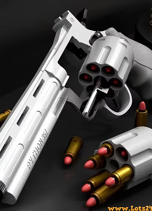 Пістолет іграшковий для дітей magnum python 357 з пластиковими кулями та гільзами безпечний іграшковий револьвер магнум 4