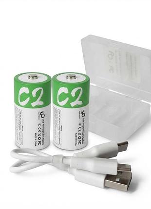 Аккумулятор типоразмера с smartoools c2, 1.5v, 5000mwh, usb type-c (2 шт) бокс + кабель