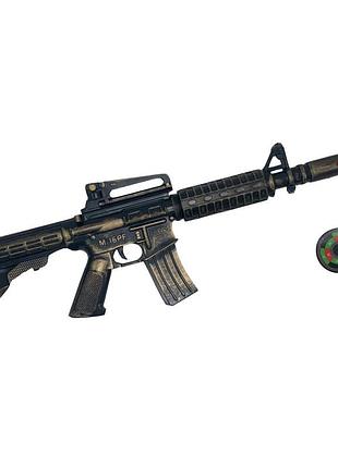 Іграшковий автомат з м'якими кулями m16 pf golden gun 910gg 4670075