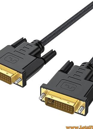 Dvi кабель 3 метра адаптер dvi - dvi для монитора xbox с позолочеными контактами и экранирующей оплеткой 3м