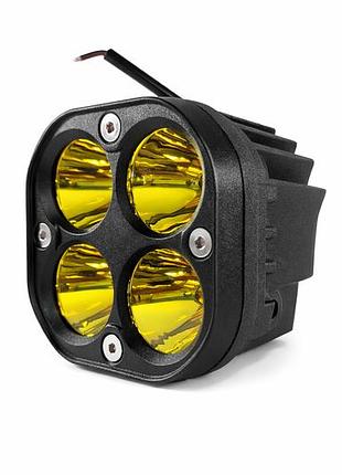 Led-фара starlight wl-036b 20w 12-24v прямокутна — жовте робоче світло